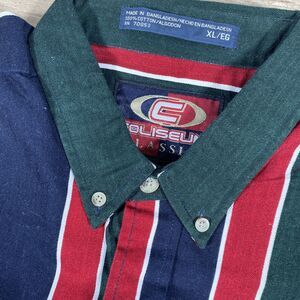 Coliseum Classic Striped Button-Up Shirt Men’s XL Short Sleeve Casual Cotton